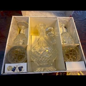 7 piece Dominique crystal set. Brand new in box never used!